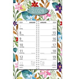 MGP CARDS MGPcards - Omlegweekkalender 2025 - Week begint op Zondag - Bloemen - Kleur
