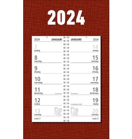 MGPcards - Omlegweekkalender 2024 - Week begint op Maandag - Bordeaux