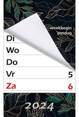 MGPcards - XL-kalender 2024 - Week begint op Zondag - Bladeren - Groen