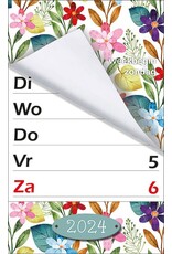 MGPcards - XL-kalender 2024 - Week begint op Zondag - Bloemen - Kleur