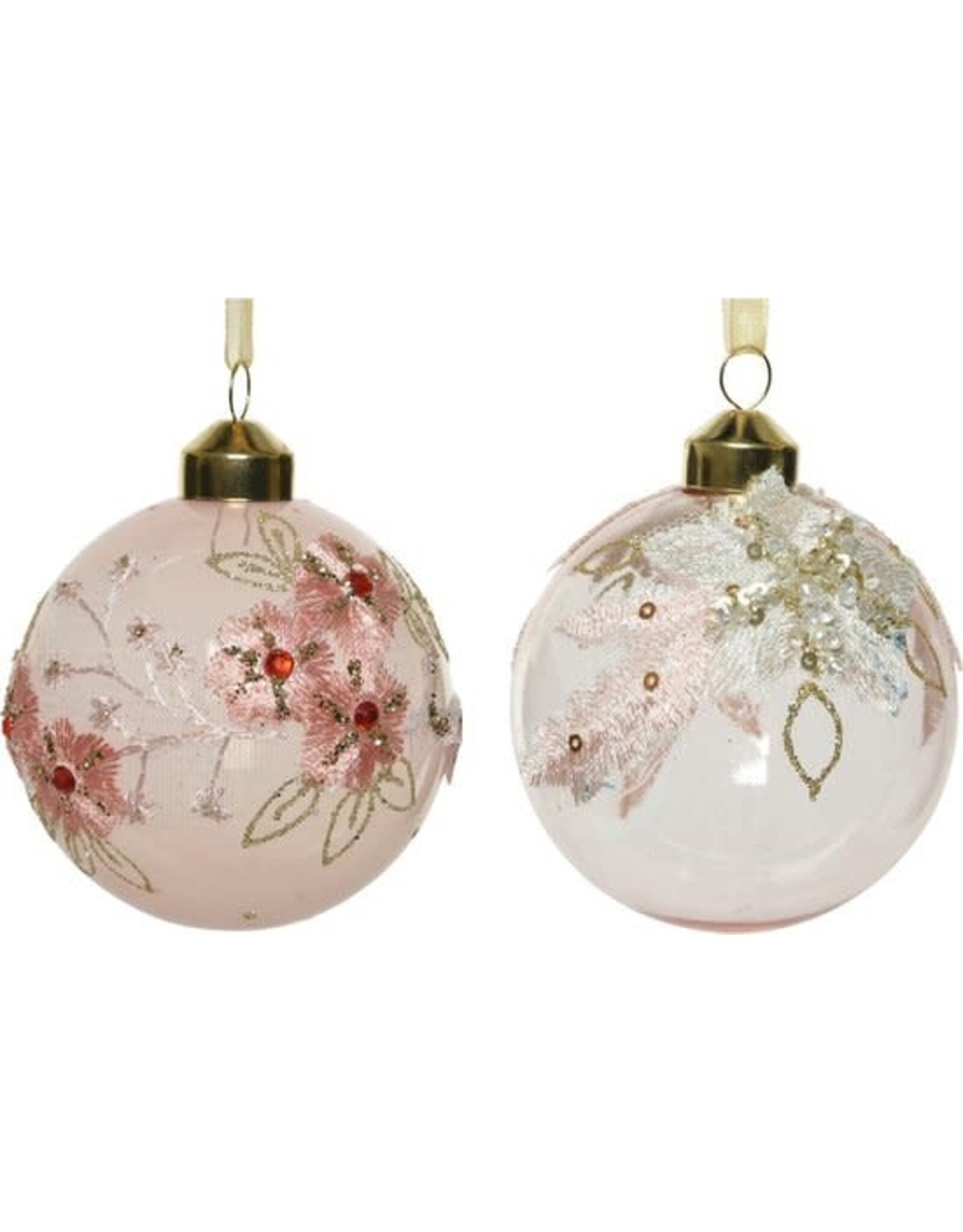 Decoris Decoris Kerstballenset a 3 stuks roze 8 cm