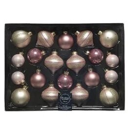 Decoris Decoris Kerstballenset glas 20 stuks roze