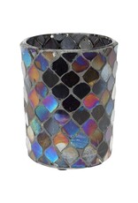 Decoris Theelichthouder Ø8x10cm glas mozaiek