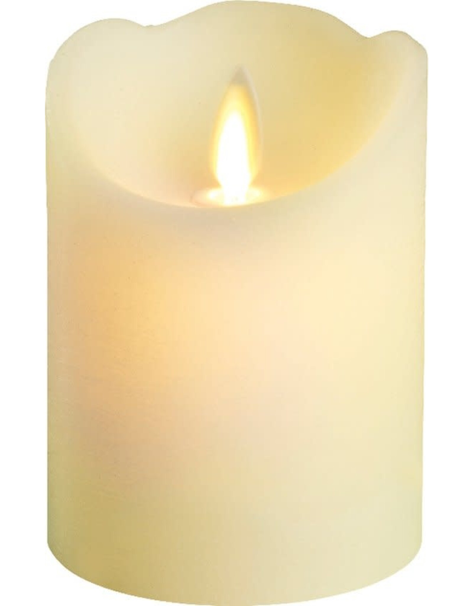 lumineo LED kaars/stompkaars creme wit 10 cm flakkerend - Kerst diner tafeldecoratie - Home deco kaarsen