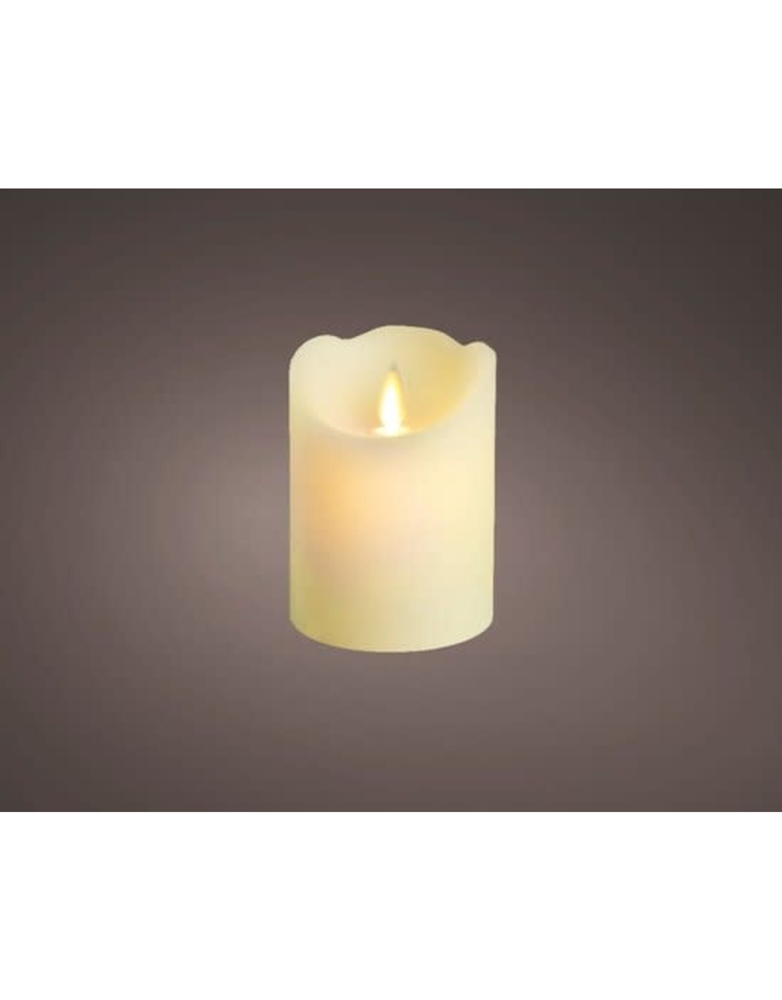 lumineo LED kaars/stompkaars creme wit 10 cm flakkerend - Kerst diner tafeldecoratie - Home deco kaarsen