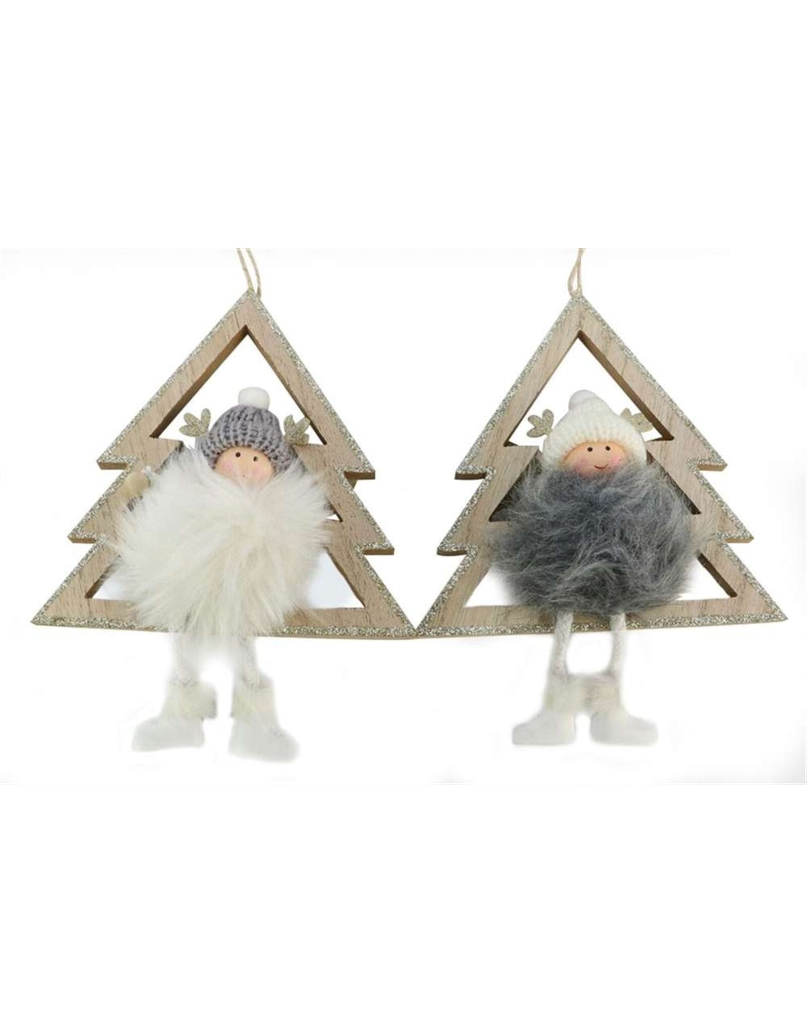 Natural Living HBX natural living Hanger kerstboom met engeltje 14,5x5xh30cm