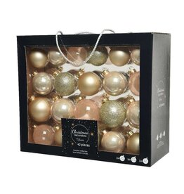 Decoris Decoris Kerstballenset 42 assorti glazen ballen Ø 7cm Parel