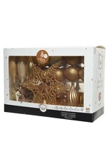 Decoris Decoris onbreekbaar Kerstballenset 59 assorti ballen met 1 piek licht goud/parel/butterscotch