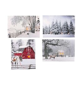 MERKLOOS Canvas LED winter 30x40cm met timer (1 stuk) assorti