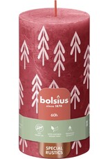 BOLSIUS Bolsius Rustiek printed stompkaars 130/68 Delicate Red