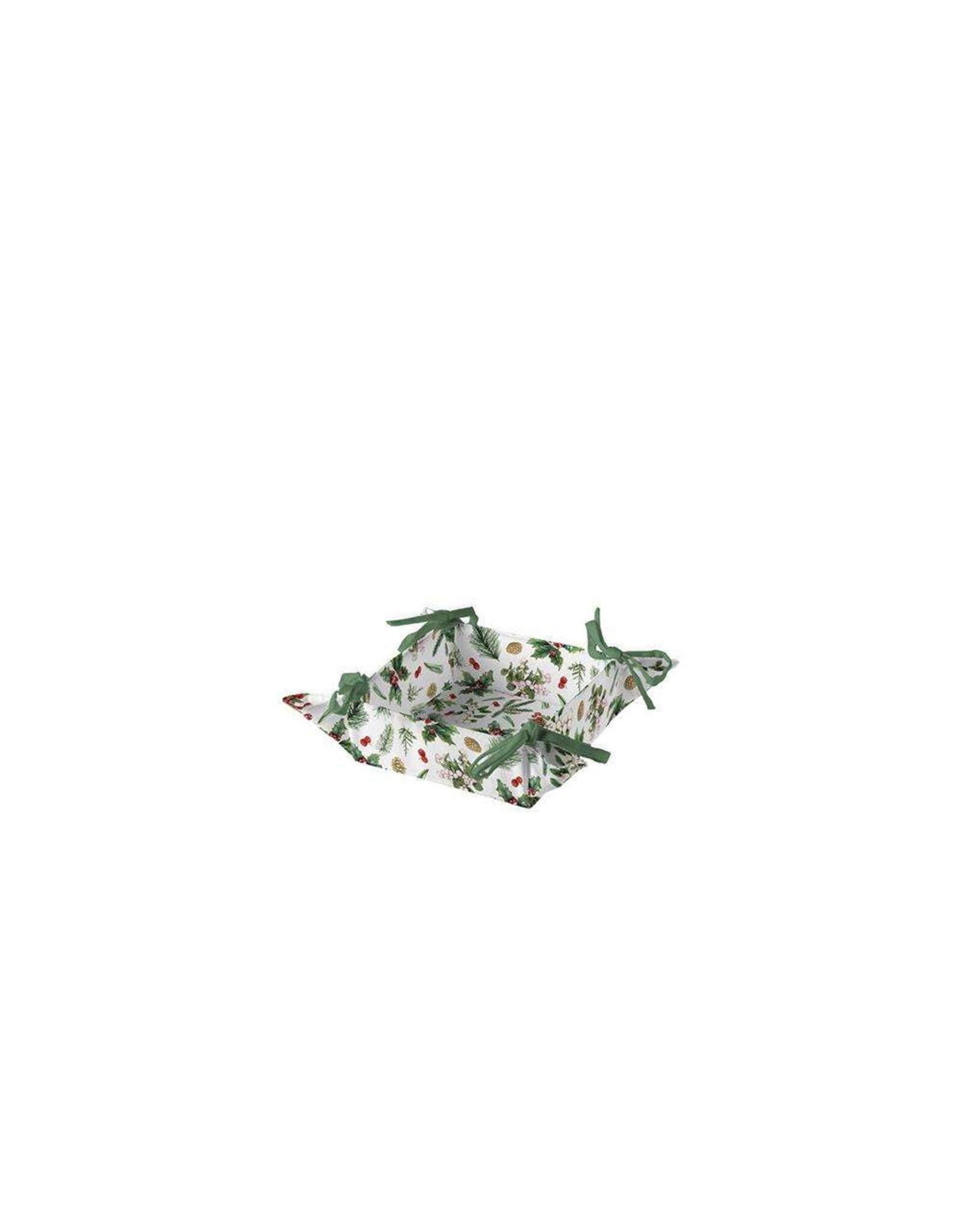Ambiente Ambiente Broodmand Winter greenery wit katoen 35x35cm