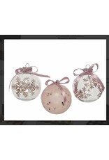 Decoris Decoris Kerstballen van kunststof 3 assorti kleuren  blush pink