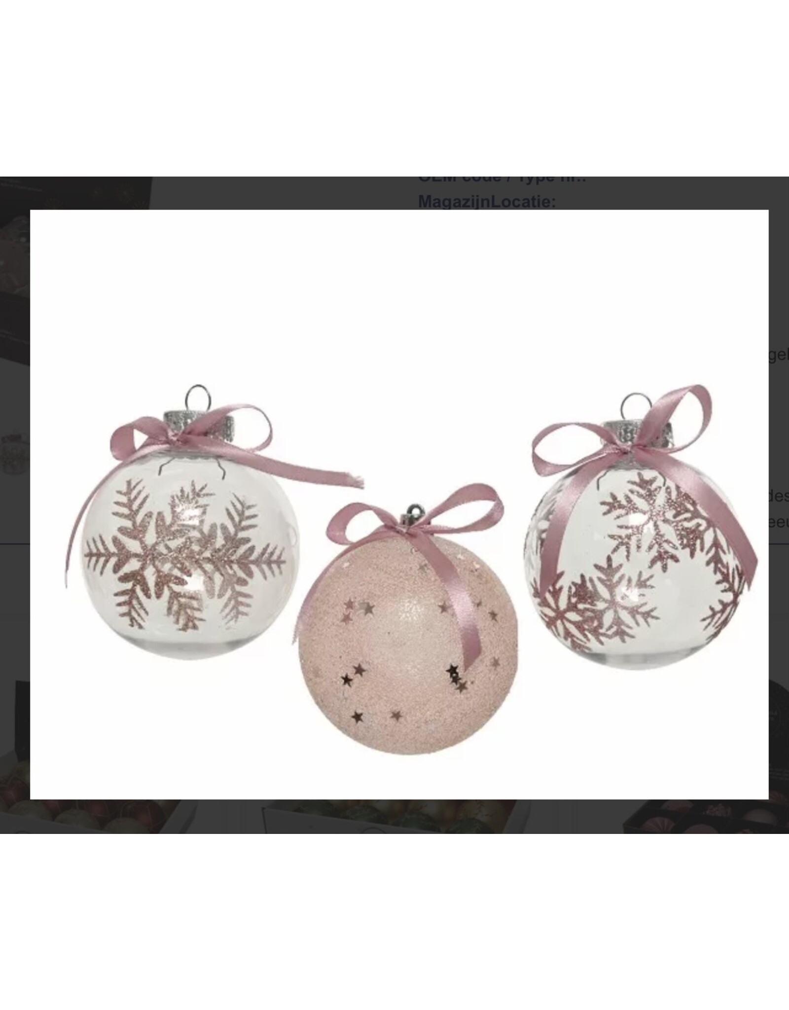 Decoris Decoris Kerstballen van kunststof 3 assorti kleuren  blush pink