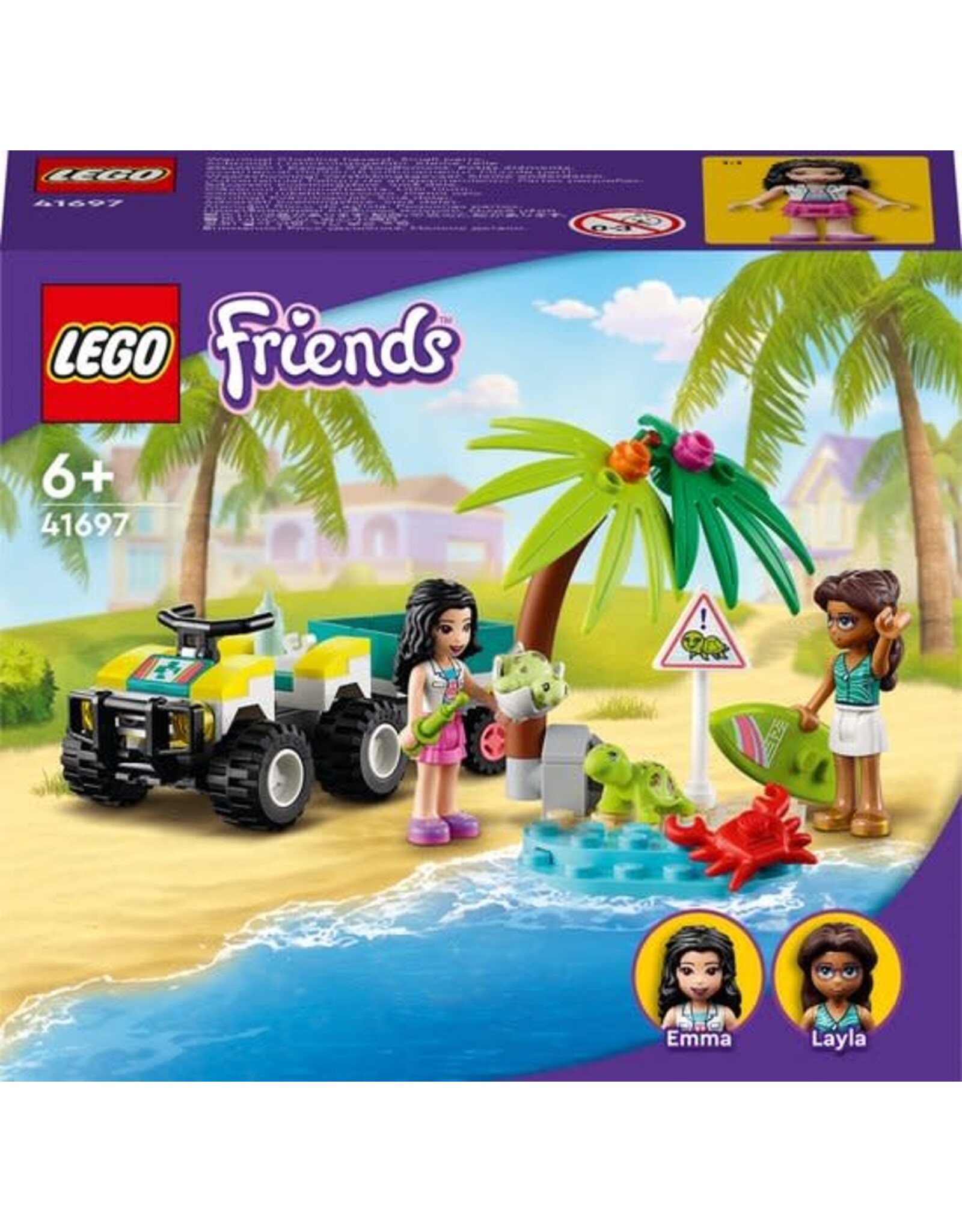 LEGO LEGO 41697 Friends Schildpadden Reddingsvoertuig Bouwset met Strandbuggy en Aanhanger, Zeedieren Speelgoed voor Kinderen van 6+ Jaar