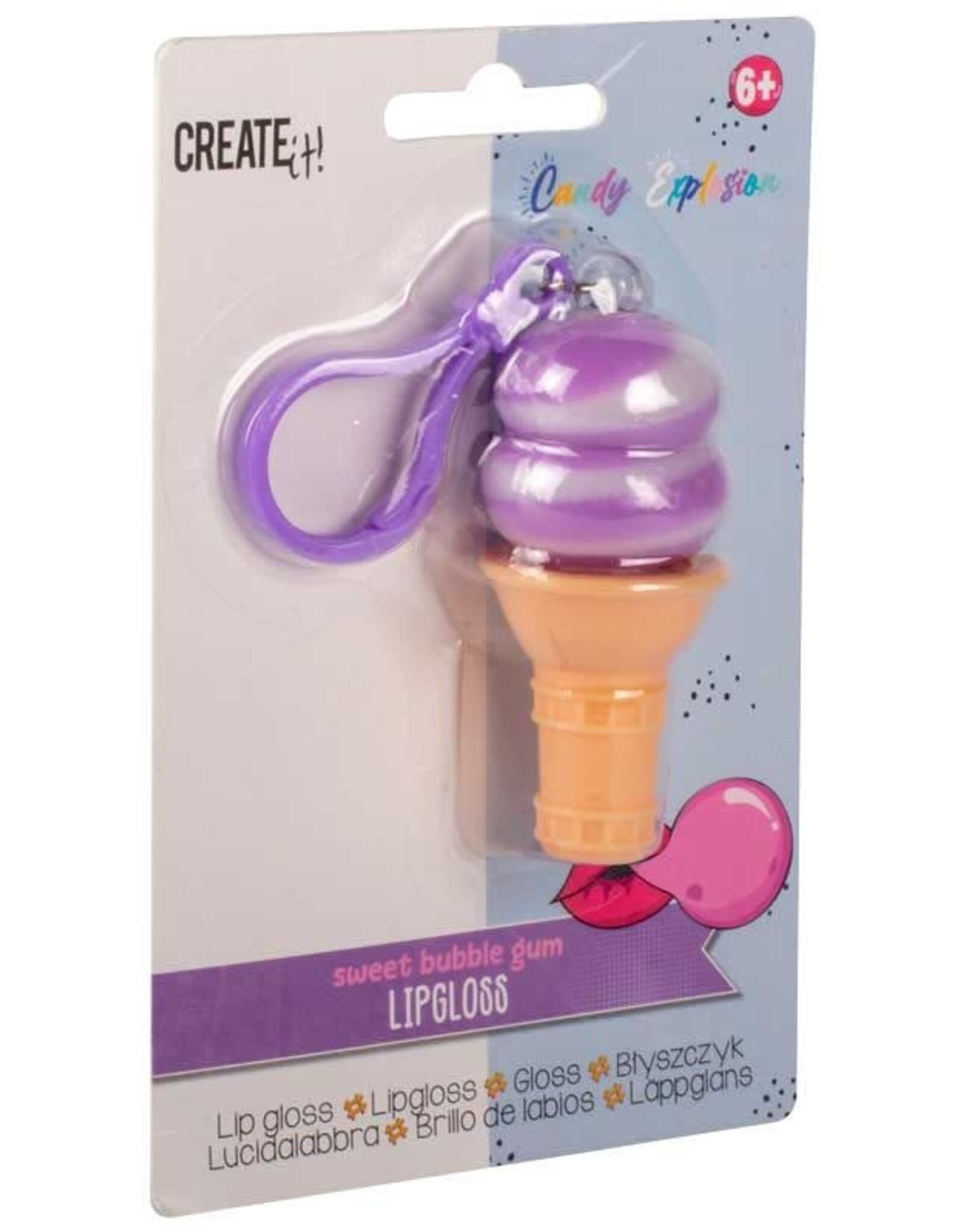 CREATE IT CREATE IT! CANDY LIPGLOSS  CECREAM SLEUTELHANGER ASS. PRIJS PER STUK