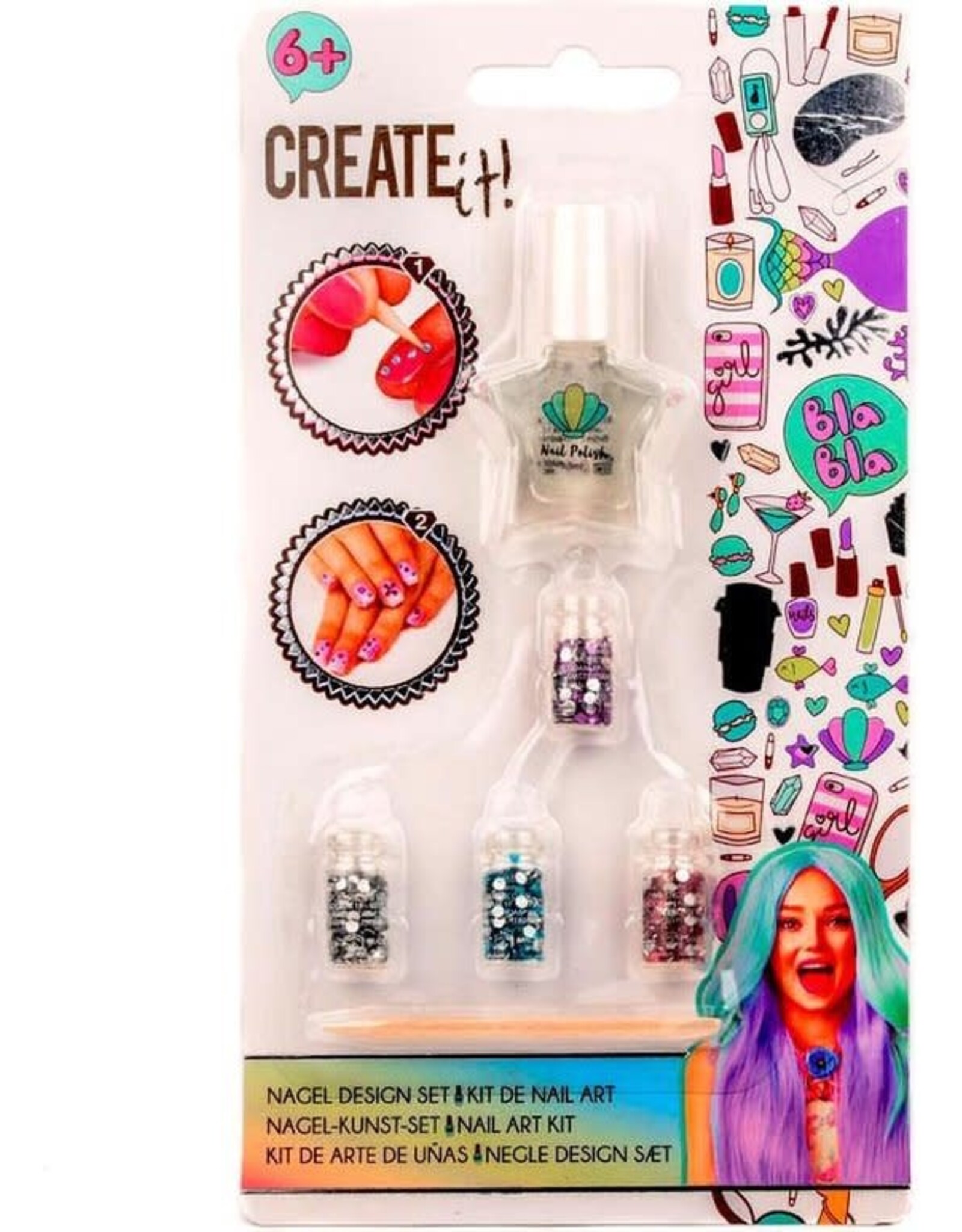 CREATE IT Create It! Versierset Nail Art Meisjes 6-delig