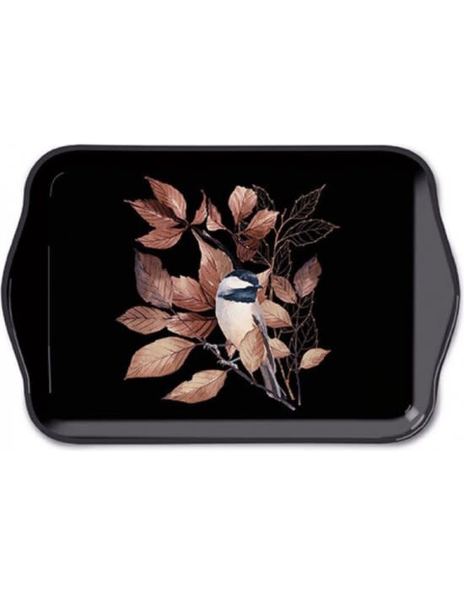 Ambiente Ambiente Dienblad Lovely chickadee 13x21cm melamine zwart