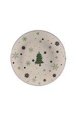 Decoris Bord porselein met kerstboom afbeelding Ø26,5cm