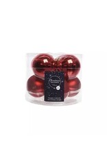 Decoris Kerstbal Glas 7.00cm 8 stuks - Rood