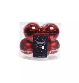 Decoris Kerstbal Glas 7.00cm 8 stuks - Rood