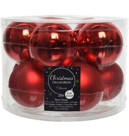 Decoris Kerstbal Glas 6.00cm 10 stuks - Rood