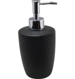 Zeeppompje/zeepdispenser zwart keramiek 400 ml