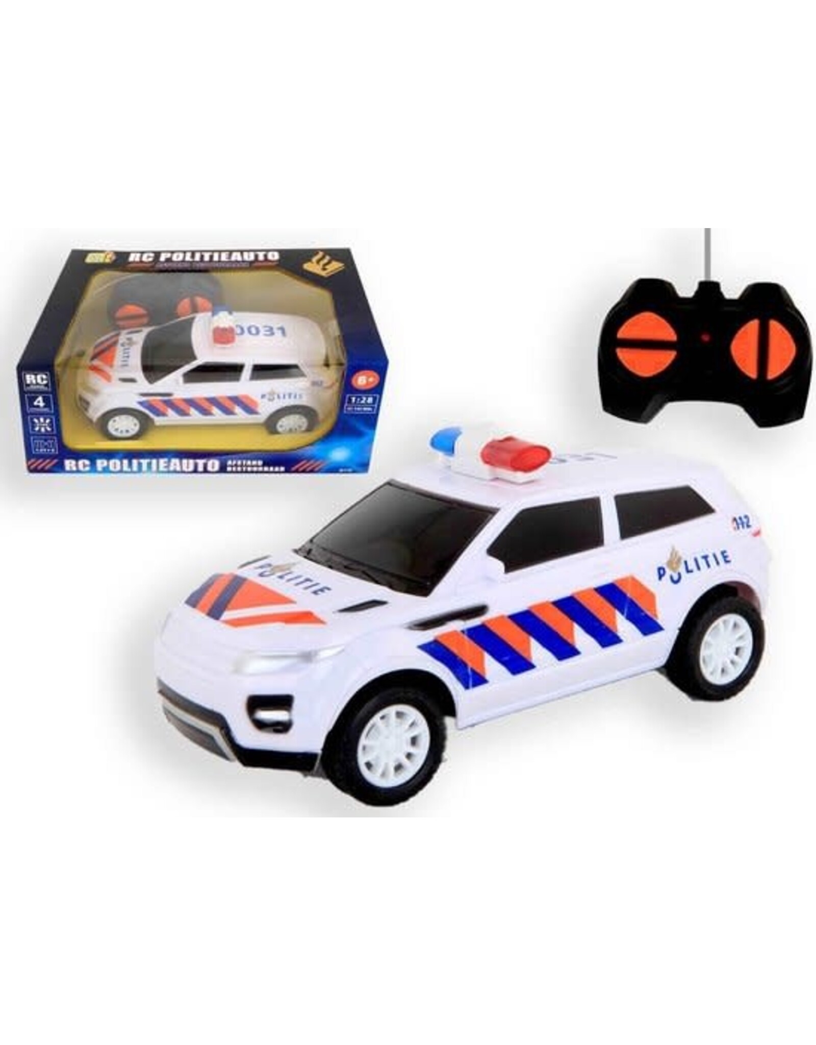 KIDS FUN Jonotoys Politieauto Rc Bestuurbaar 6 Cm Wit