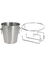 EXCELLENT HOUSEWARE RVS champagnekoeler/ijsemmer met houder voor aanrecht of tafel - 3 liter - 22 x 22 cm