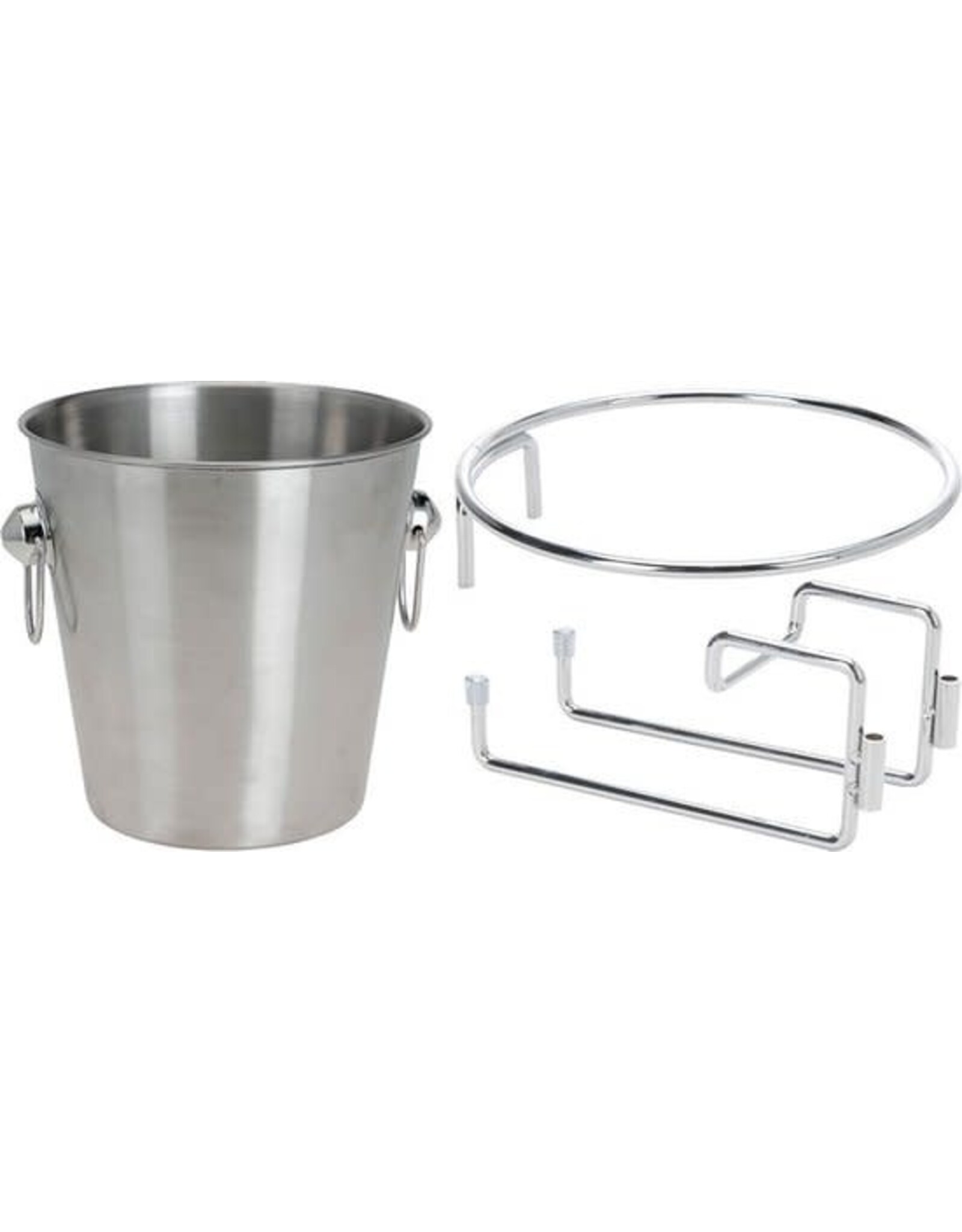 EXCELLENT HOUSEWARE RVS champagnekoeler/ijsemmer met houder voor aanrecht of tafel - 3 liter - 22 x 22 cm