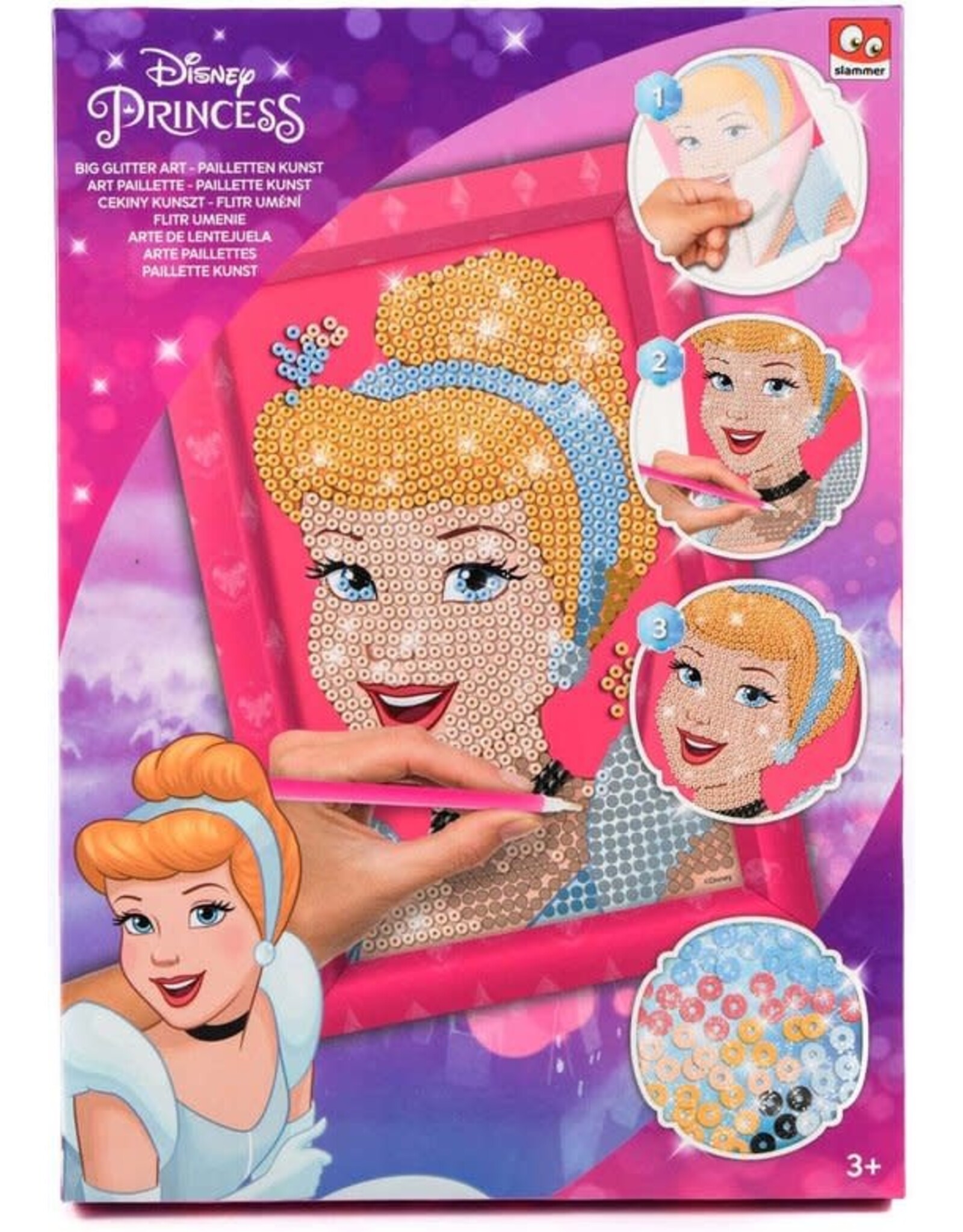 DISNEY Disney Princess Pailletten Kunst - Diamond Painting - DIY met Pailletten - Knutselen voor Meisjes - Prinses Knutselen - Creatief & Leerzaam Speelgoed - Princess DIY Knutsel - Disney Assepoester