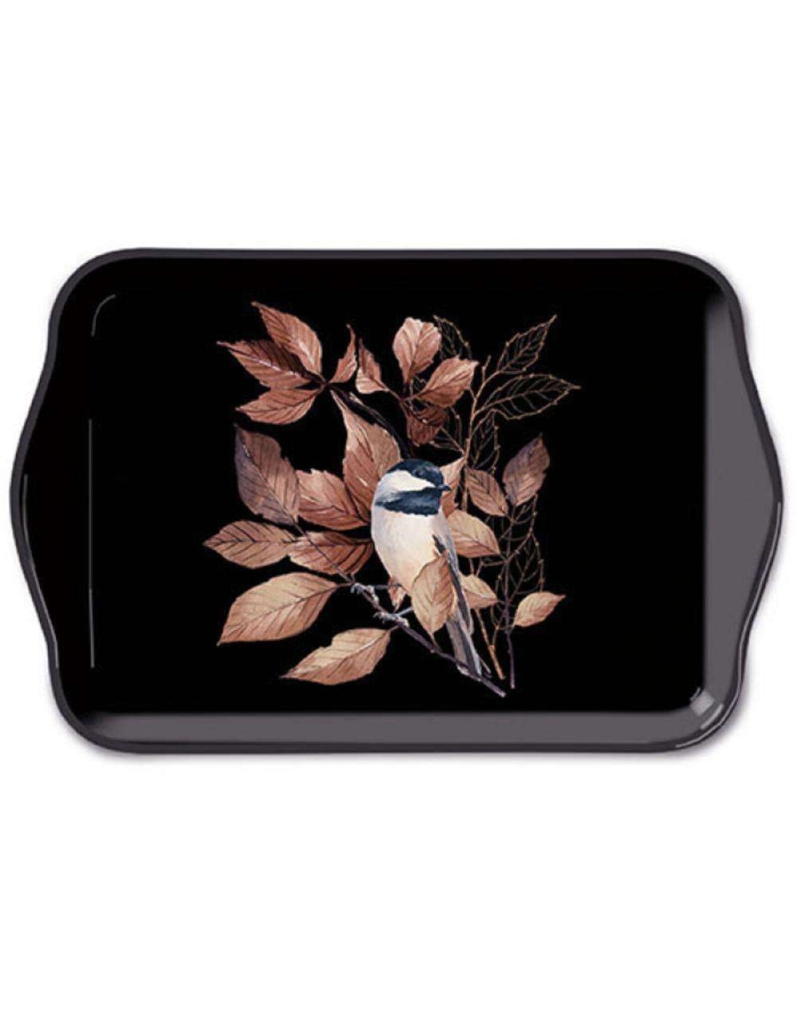 Ambiente Ambiente Dienblad Lovely chickadee 13x21cm melamine zwart