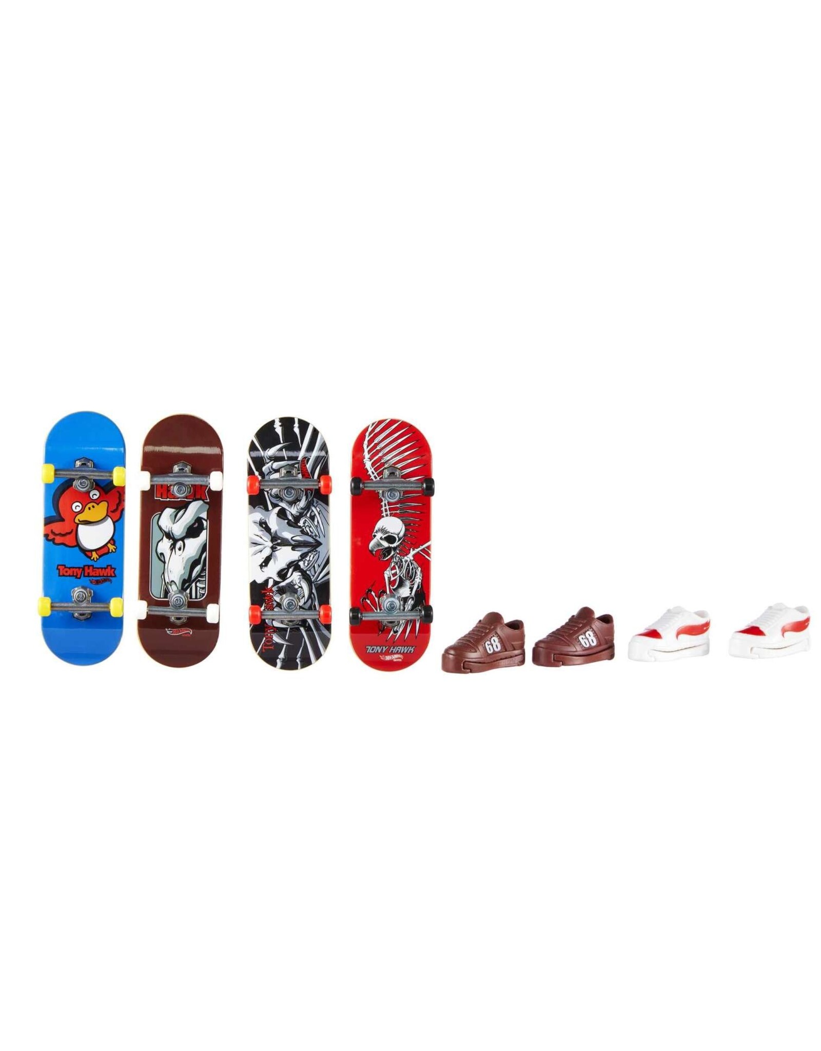 MATTEL Hot Wheels Skate Fingerboard + Schoen 4-Pack Assorti