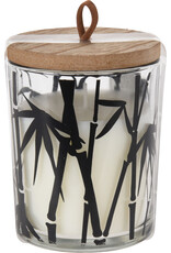 Kaars in glazen pot met Palm print klein
