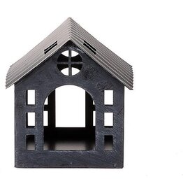 HBX HBX natural living Deco huisje Domek 12,5x10xh13cm mat zwart