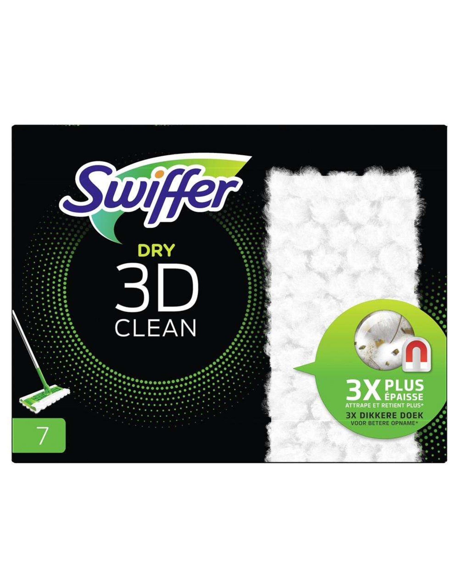 SWIFFER Swiffer Dry 3D clean stofwisdoekjes navulling doosje a 7 stuks