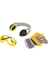 Klein Klein Toys Bosch 3-delige accessoireset - werkhandschoenen, werkbril en oorbeschermers - geeft plezier geen bescherming - geel