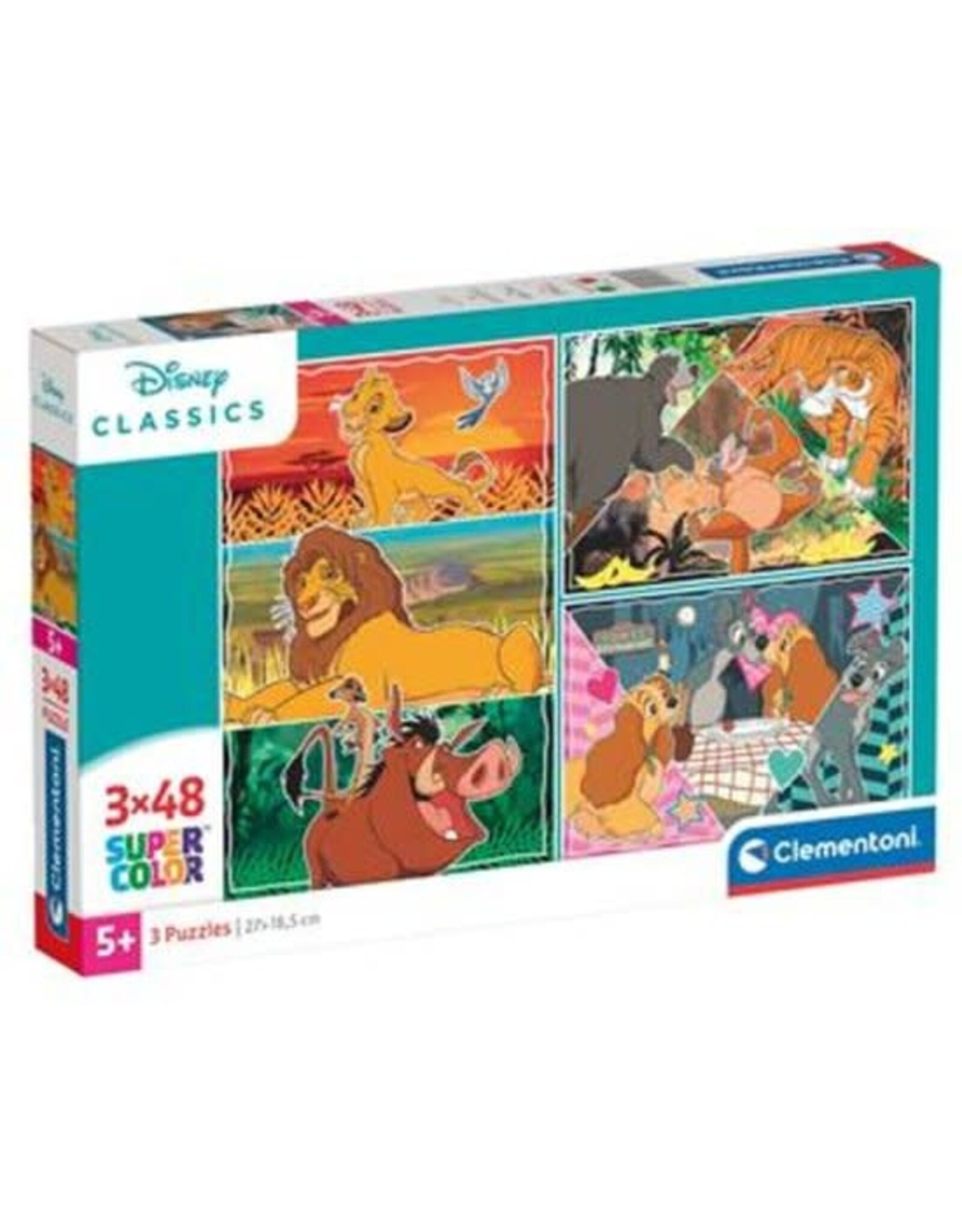 CLEMENTONI Clementoni Kinderpuzzels - Disney Classics 3 Puzzels van 48 Stukjes, Puzzel, 4+ jaar - 25285