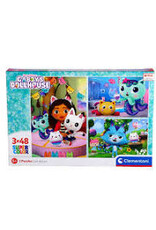 CLEMENTONI Clementoni Kinderpuzzels - Gabby's Dollhouse 3 Puzzels van 48 Stukjes, Puzzel, 4+ jaar - 25289