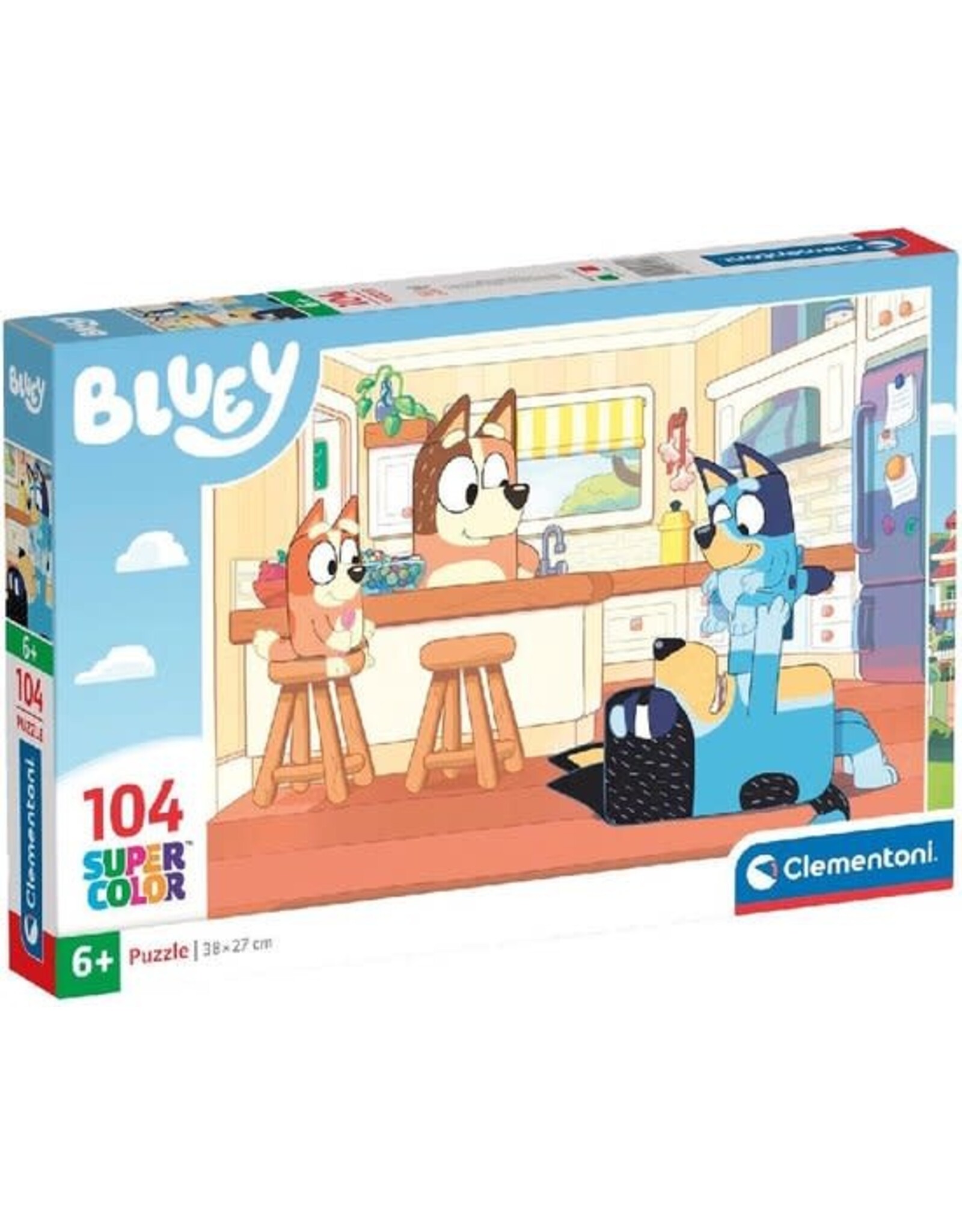 CLEMENTONI Clementoni Bluey Puzzel 104 Stukjes, Kinderpuzzels, 6-8 jaar