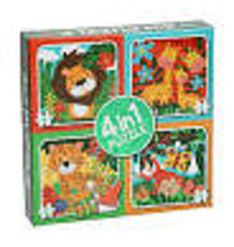 4-in-1 Puzzle - Jungle Animals