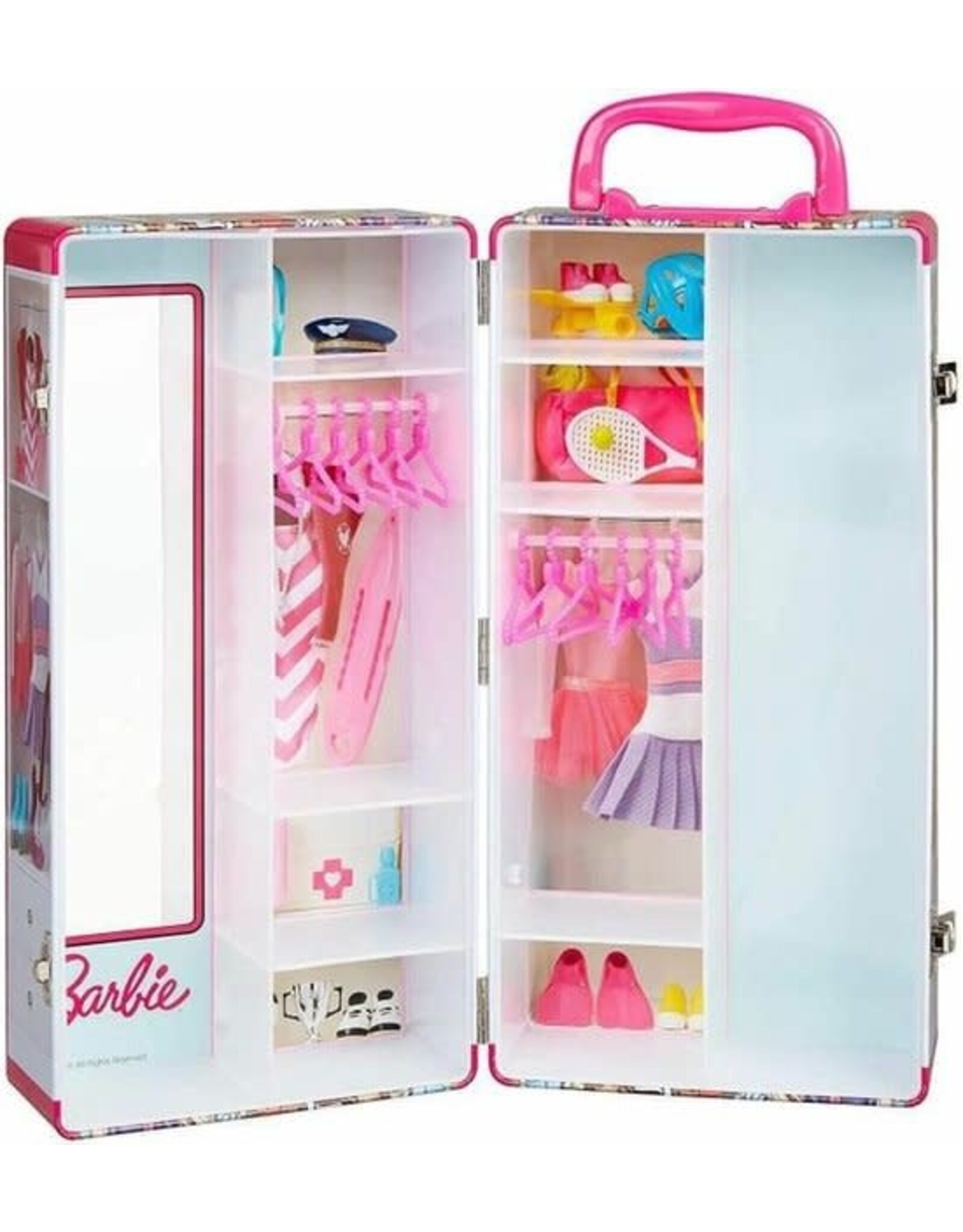 Barbie Klein toys Barbie-kledingkoffer - kledingrekken en -legplanken - incl. accessoires- meerkleurig