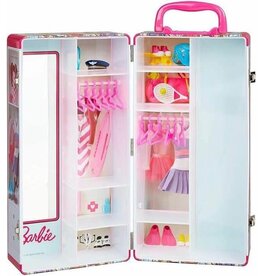 Barbie Klein toys Barbie-kledingkoffer - kledingrekken en -legplanken - incl. accessoires- meerkleurig