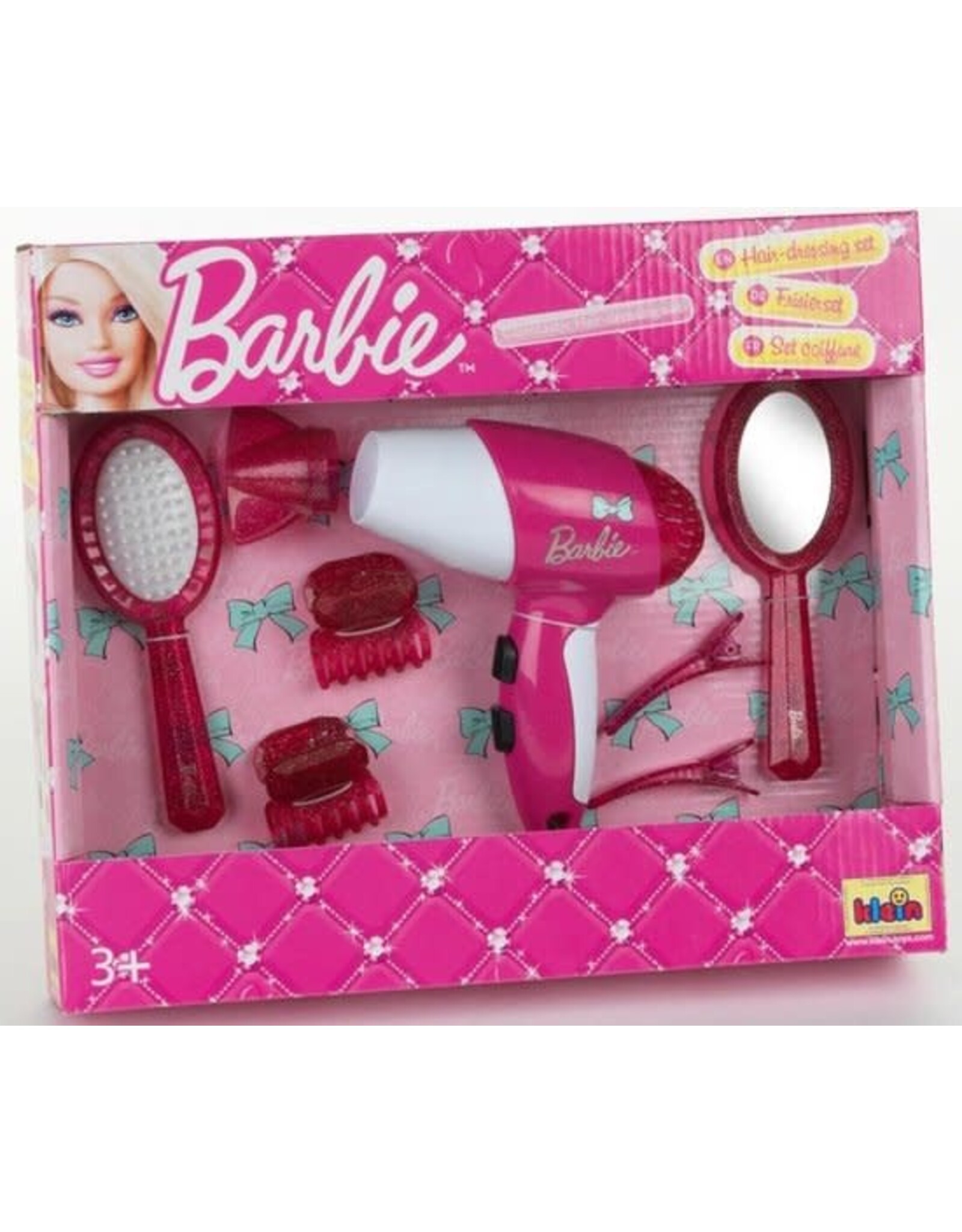 Barbie Klein Toys Barbie kapsalon met haardroger – blaast lucht en maakt geluid – inclusief haar accessoires