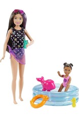 Barbie Barbie Skipper Babysitters Inc Playset with Skipper Doll, Color-Change Small Doll, Pool, Squirt Whale Toy & Accessories