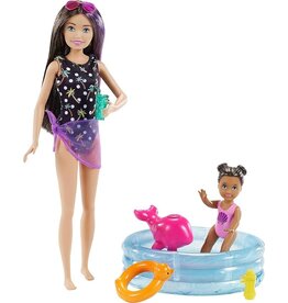 Barbie Barbie Skipper Babysitters Inc Playset with Skipper Doll, Color-Change Small Doll, Pool, Squirt Whale Toy & Accessories