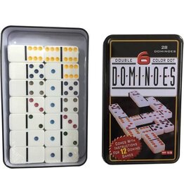 Double 6 domino in blik