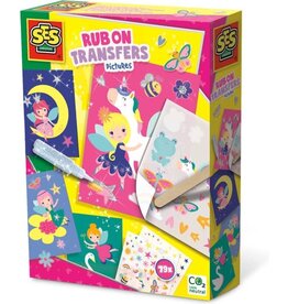 Ses SES - Rub on transfers kaarten - versier kaarten met vrolijke figuren - met glitterlijm