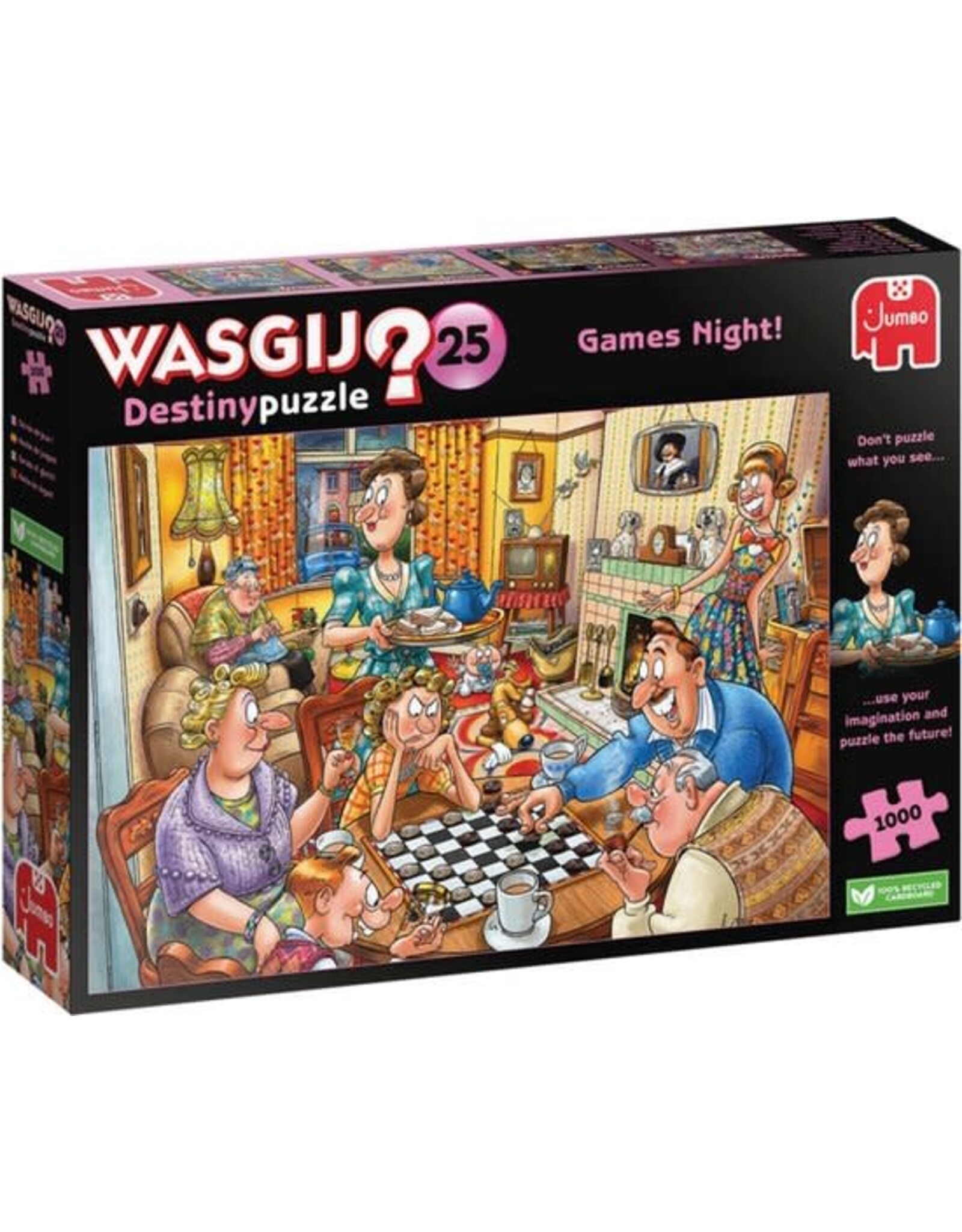 JUMBO Wasgij Destiny Games Night Puzzel - 1000 stukjes - Puzzel