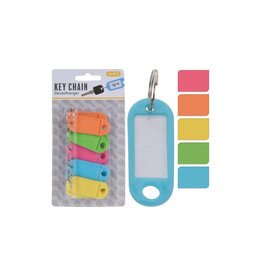 Sleutellabels met verwisselbaar etiket. 10 stuks op kaart