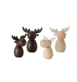 Boltze Home Boltze Home Kerstfiguur Houten Hert Alf Set A 2 Stuks H10cm En H12cm In Licht